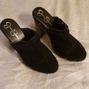 New Jessica Simpson Black Suede Mule Clogs